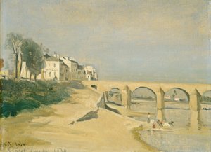 Pont sur la Saône à Mâcon  av Jean Baptiste Camille Corot